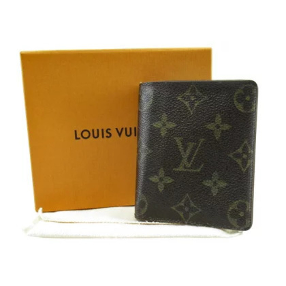 LOUIS VUITTON Monogram Portefeuille Magellan Short Wallet Bi fold Brown